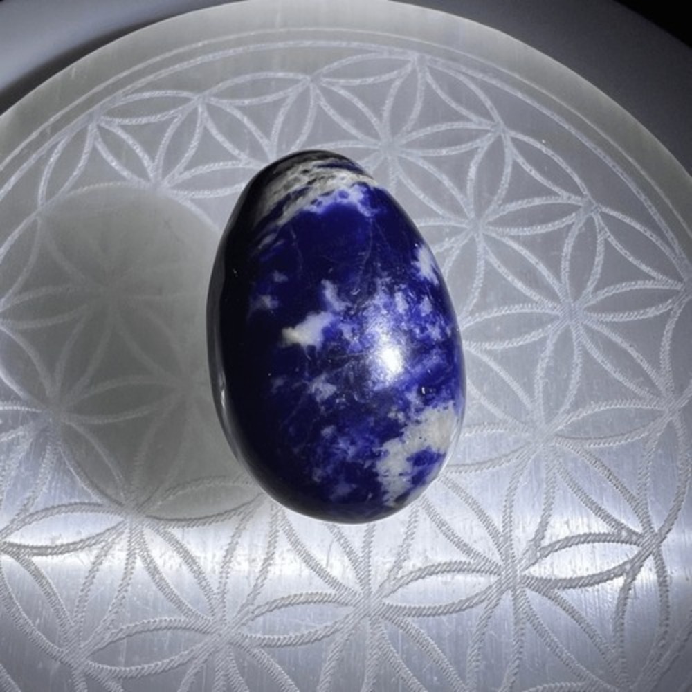 Sodalite Crystal Egg Meditation Stone - Picture 9 of 12